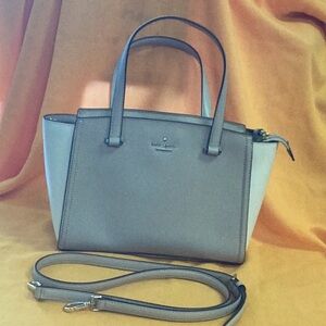 Kate Spade Beige and very light brown Satchel with Minimalist Design